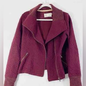 Anthropology red knit snip up